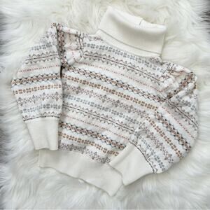 JANIE AND JACK Fair Isle Sweater Kids Size 4 Turtleneck Winter Cozy Soft Alpine